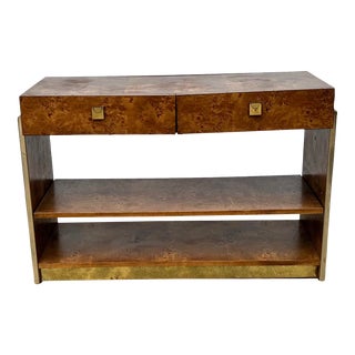 Founders Modern BurlWood & Brass Server For Sale