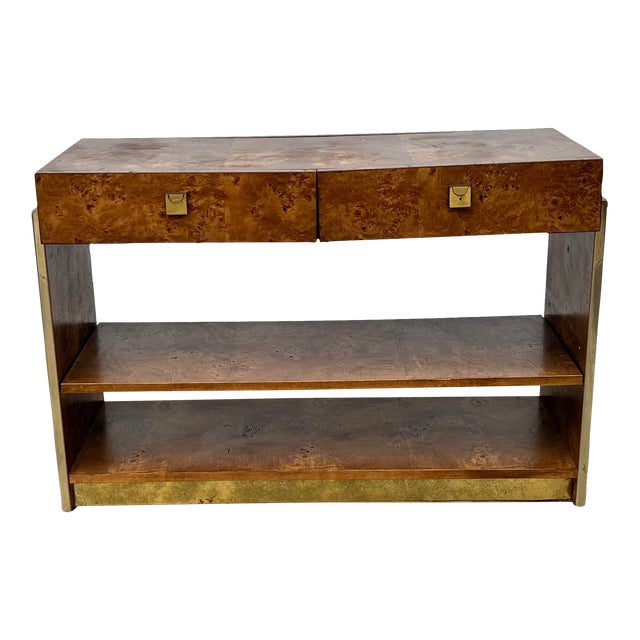 Founders Modern BurlWood & Brass Server For Sale