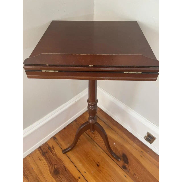 Mid 20th Century Queen Anne Style Mahogany Bookstand on Turned Pedestal Base For Sale In Boston - Image 6 of 9