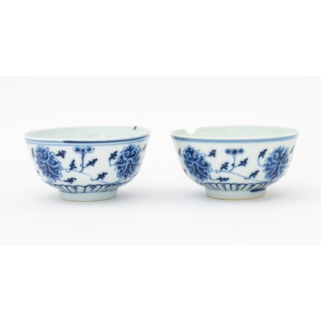 Chinese Export Blue and White Porcelain Teacups and Saucers - Set of 6 For Sale - Image 10 of 18