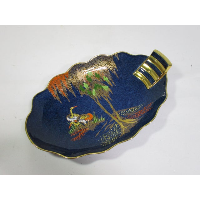 1920s 1920s Art Deco Oval Hand Painted Carlton Ware Porcelain Serving Dish For Sale - Image 5 of 10