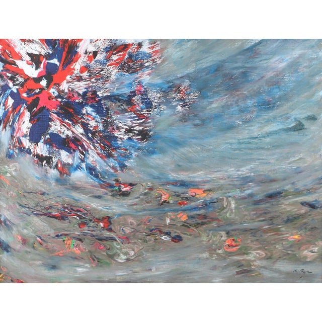 Keiko Ryu, Swedish Composition, 1960s, Oil on Canvas, Framed For Sale - Image 4 of 7