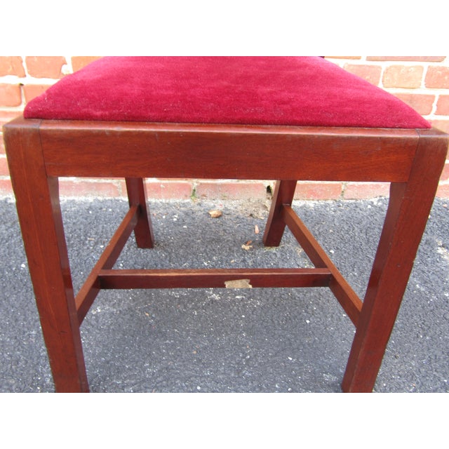 Set 4 Antique English Mahogany Georgian Dining Chairs 1860s For Sale - Image 9 of 11