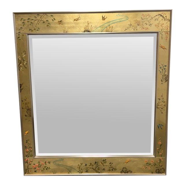 La Barge Circa 1983 Signed J. Beaukerna Eglomisé Wall Mirror For Sale