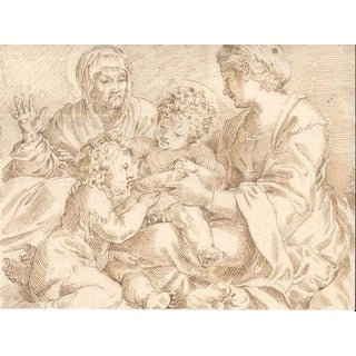 after Annibale Carracci, Madonna della Scodella, 19th Century, Pencil and Ink For Sale