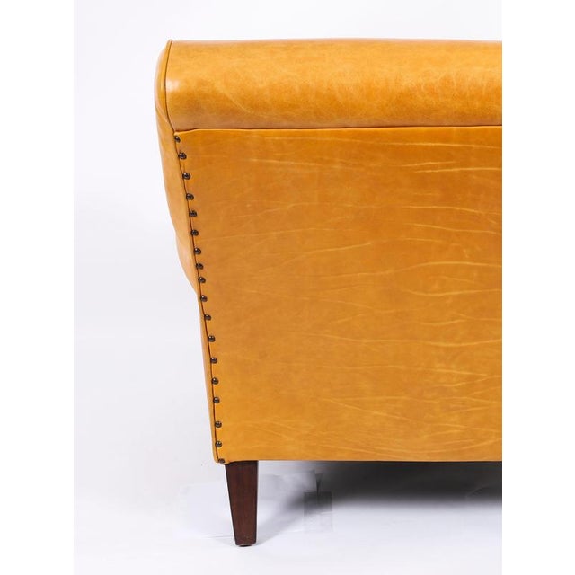 Tan Antique English Art Deco Club Leather Chair, 1930s For Sale - Image 8 of 14