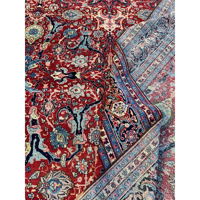 1920s 1920s Persian Tabriz Rug 8'11" x 11'11" For Sale - Image 5 of 6