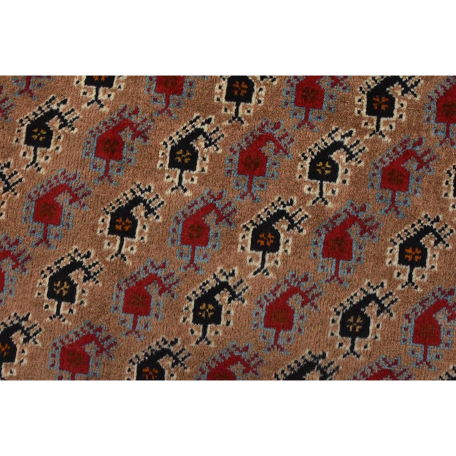 Baloch Rug 3’4” X 6’1” Brown Wool Vintage Tribal Hand-Knotted Oriental Carpet For Sale - Image 4 of 12