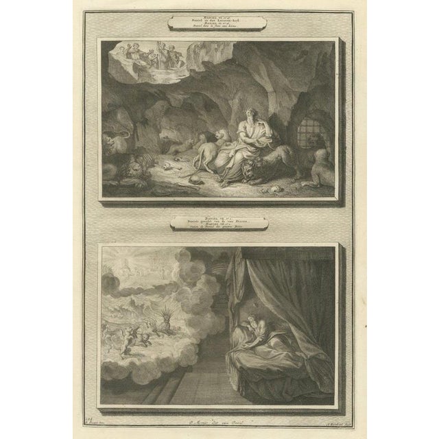 Pieter Mortier, Daniel in the Lions' Den and the Vision of the Four Beasts, 1700, Engraving For Sale - Image 12 of 12