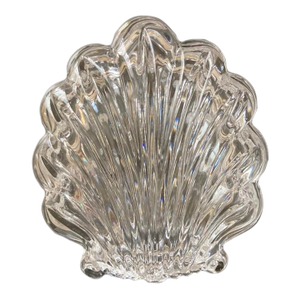 Early 20th Century English Scalloped Sea Shell Design Glass Jewelry Box