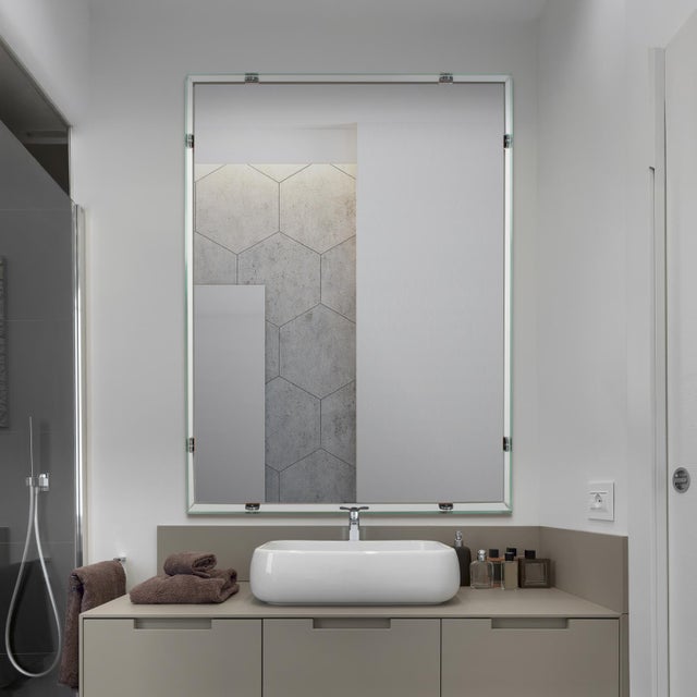Vivaldo Floating Vanity Mirror with Glass Box Frame For Sale - Image 11 of 11