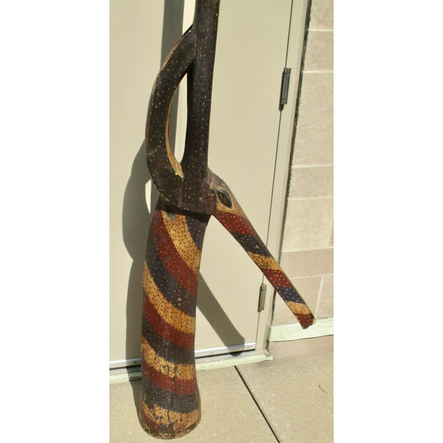 Wood Massive Kurumba Adone' Antelope Mask 76" Tall For Sale - Image 7 of 8