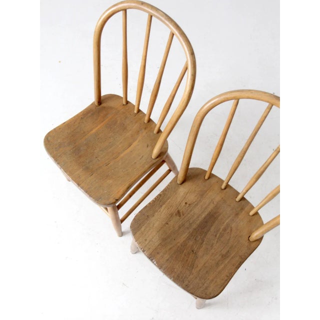 Pair Antique Farmhouse Windsor Dining Chairs For Sale - Image 4 of 9