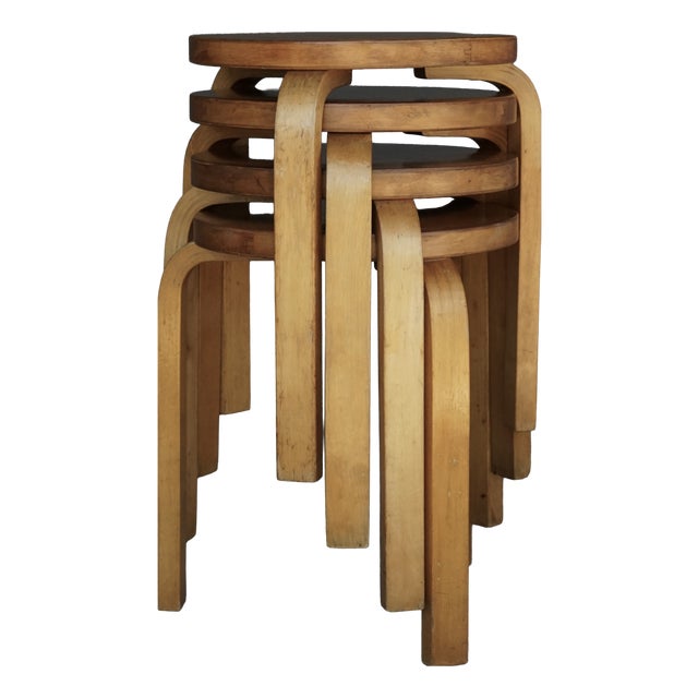 Model 60 Stools by Alvar Aalto for Finnmar, 1930s, Set of 4 For Sale