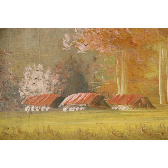 1920s Antique French Provincial Oil on Canvas Painting For Sale - Image 5 of 13