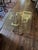 Mid 20th Century Tulip Side Table W/ Brass-Plated Metal Topped W/ Square Beveled Glass For Sale In Wichita - Image 6 of 8