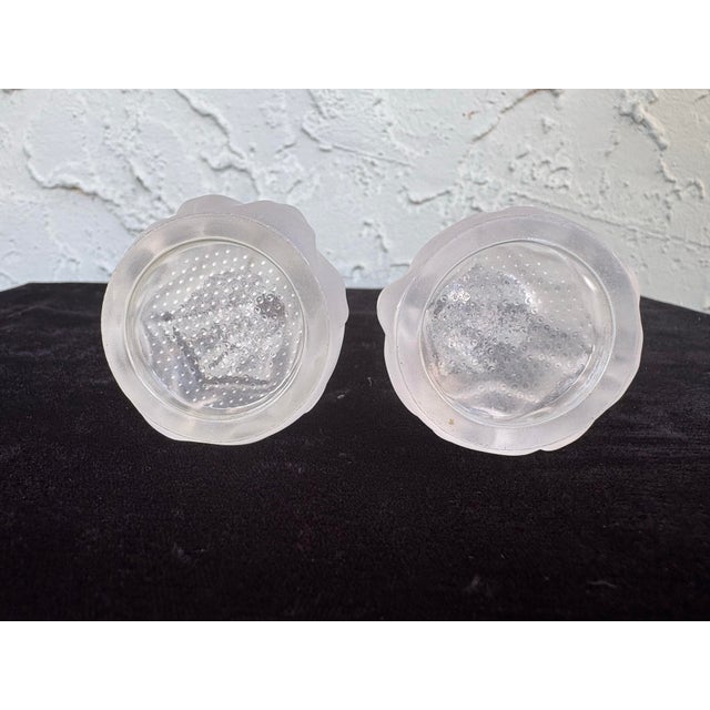 Transparent Vintage Lenox Full Lead Crystal Lighthouse Salt & Pepper Shakers, Frosted Base, Coastal Table Decor For Sale - Image 8 of 8