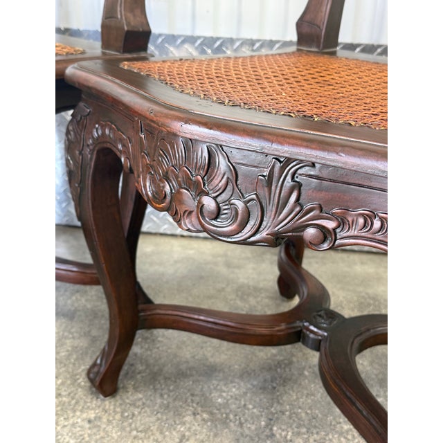 Early 20th Century Louis XV Hand Caned Chairs - Set of 2 For Sale - Image 4 of 12