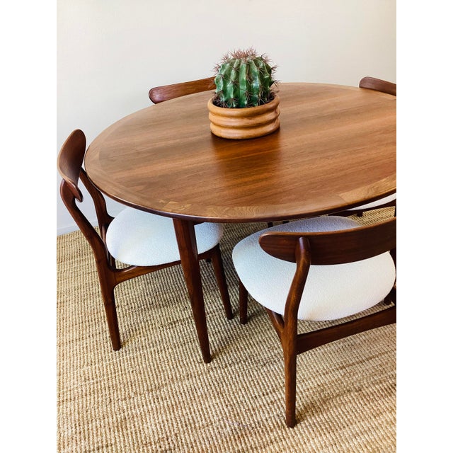 Mid-Century Modern Vintage 1960s Danish Modern Dining Table & Chairs Set Mid Century Modern Style For Sale - Image 3 of 18