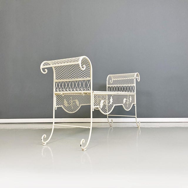 1960s Mid-Century Modern Italian Classic White Iron Outdoor Bench, 1960s For Sale - Image 5 of 14