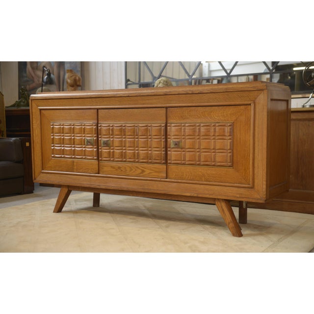 Brutalist Oak Buffet, 1960s For Sale - Image 6 of 13