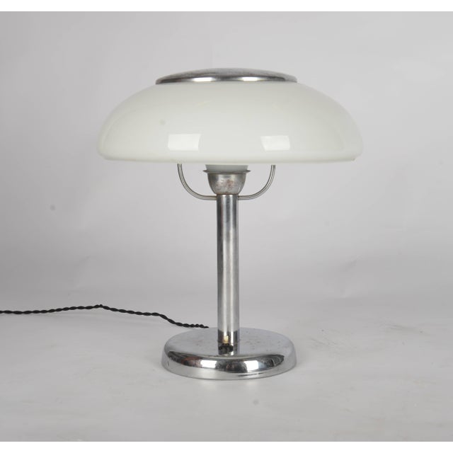Bauhaus Functionalist Chrome-Plated Desk Lamp from Napako, 1930s, in Good conditions. Designed 1920 to 1949 This piece has...