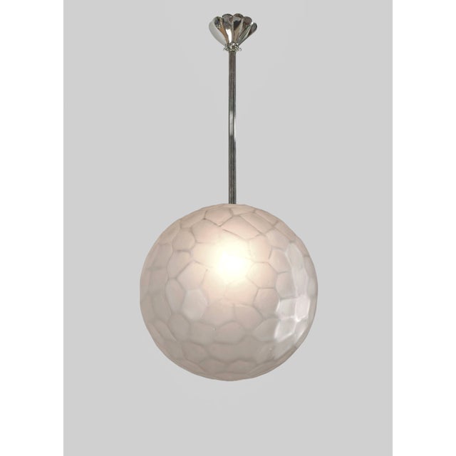 GENET & MICHON A very large pendant light by the famous maison of Philippe Gênet and Lucien Michon. Made around 1925-1930....