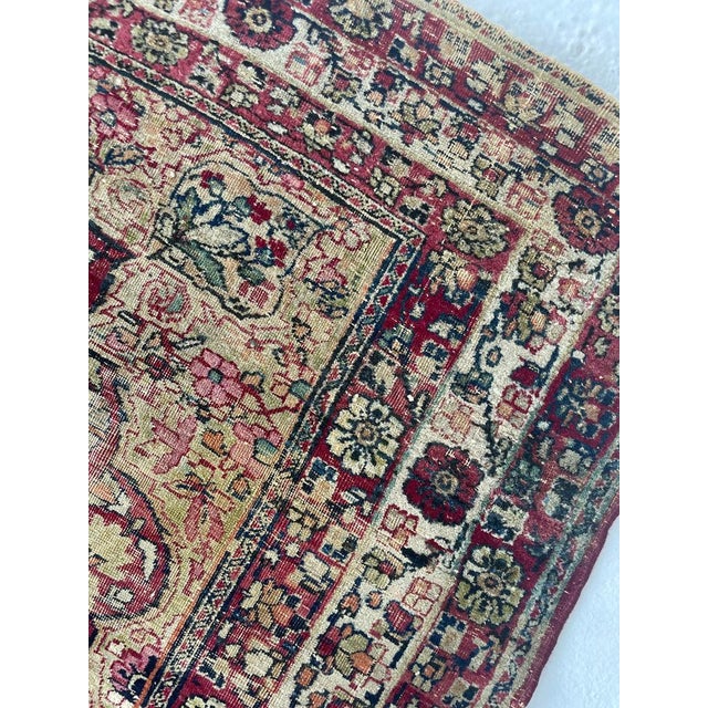 Green Antique Persian Sage Green Kermanshah Rug 4.3 x 5.7 For Sale - Image 8 of 16