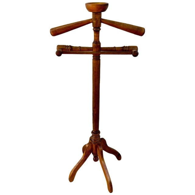 Brown Vintage Spanish Coat Rack in Oak, 1950 For Sale - Image 8 of 18