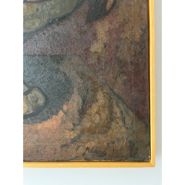 Mexican Modernist Bodegon Fruitas Still Life Oil Signed, Circa 1960s, Framed For Sale - Image 12 of 12