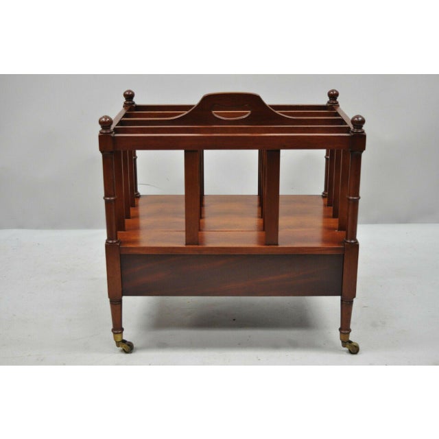 Vintage English Style Mahogany One Drawer Canterbury Magazine