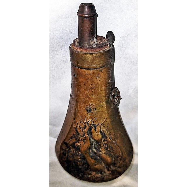 Mid 19th Century 19c Black Powder Flask Original For Sale - Image 5 of 7