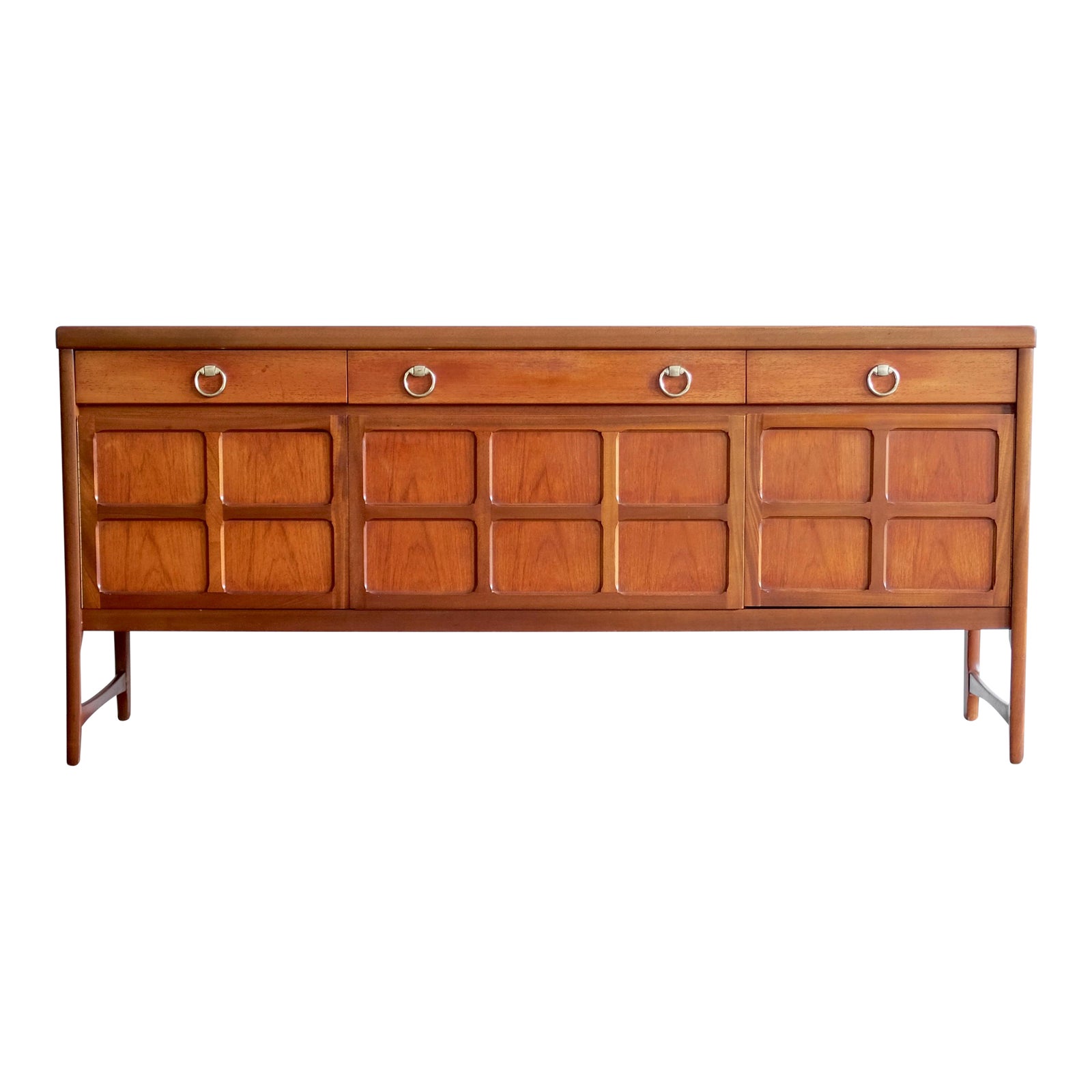 Nathan Furniture Teak Credenza / Sideboard With DropDown Bar Chairish