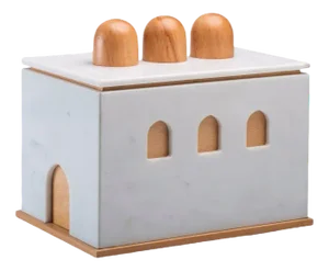 Marble and Wood Quba Box by Gabriele D'angelo for Kimano
