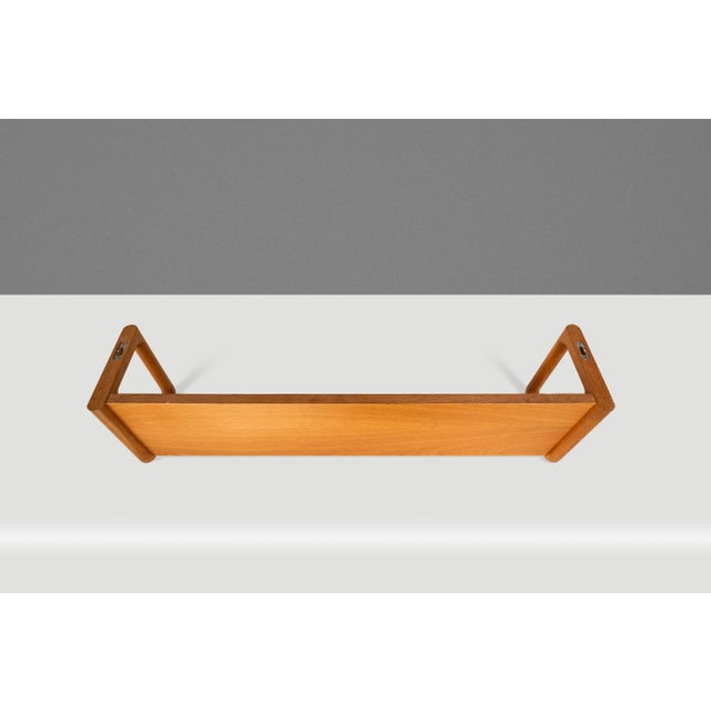 Mid-Century Modern Danish Mid-Century Modern Petite Wall-Hanging Shelf in White Oak Attributed to Dyrlund, Denmark, C. 1960s For Sale - Image 3 of 9