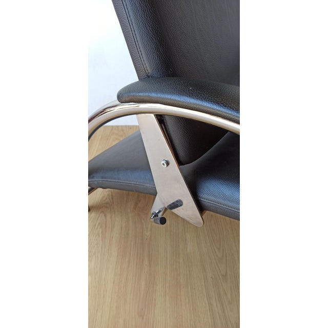 Chromed Leather Armchair, 1970s For Sale - Image 6 of 18