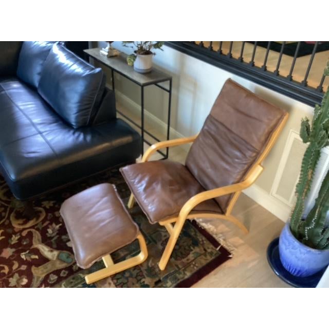 1970s Mid 20th Century Danish Bentwood Armchairs and Ottomans by Stouby For Sale - Image 5 of 13
