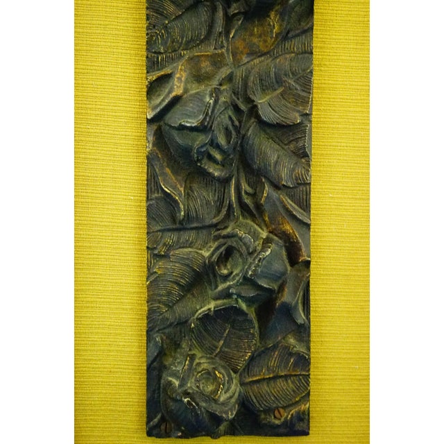 19th Century Art Nouveau Bas-Relief Flowers Panel in Bronze For Sale - Image 13 of 18