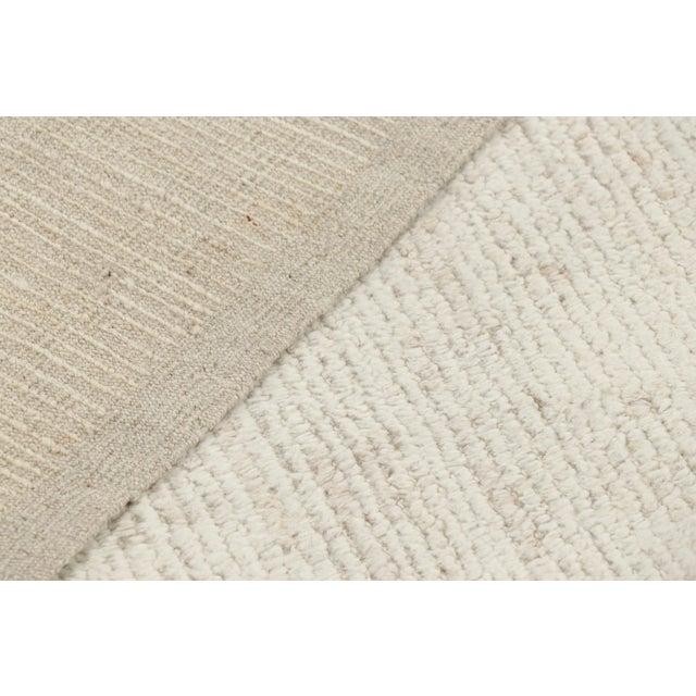 Rug & Kilim’s Modern Textural Rug in Cream White With Ribbed Patterns ...