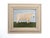 A charming folk art painting depicting a proud 'british white' bull standing in a lush grassy field beneath a soft, pale...