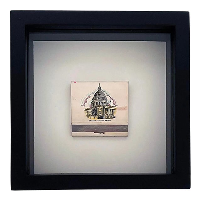 Vintage Framed Matchbook From the United States Capitol Building For Sale