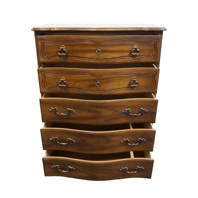 Bassett Furniture Cherry Country French Provincial 38" Chest of Drawers 190-5-A371 For Sale - Image 4 of 11