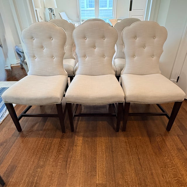 Set of 6 Lillian August Arden Park Side Chairs With Perennials Upholstery For Sale - Image 15 of 15