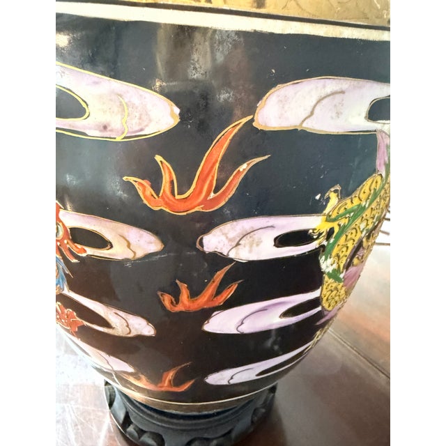 Early 20th Century Famille Noir Chinoiserie Table Lamp For Sale - Image 5 of 6