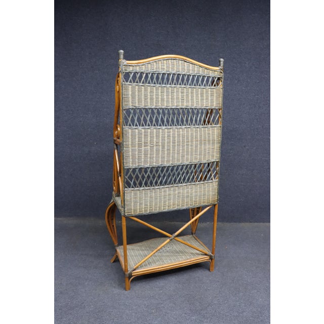 Italian Bamboo and Wicker Etagere For Sale - Image 13 of 15