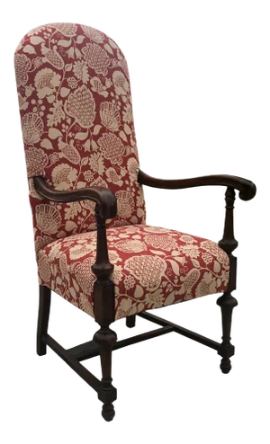 William and Mary Style Upholstered Arm Chair