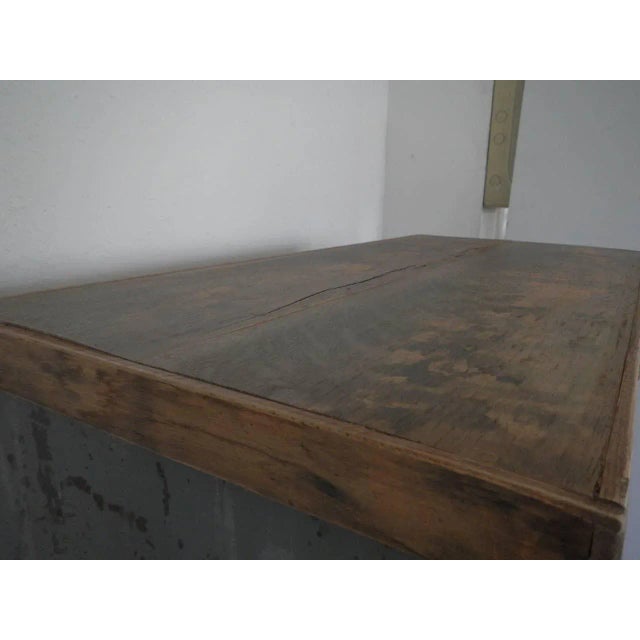 Brown Mid-Century Industrial Italian Iron and Oak Dresser, 1950s For Sale - Image 8 of 10