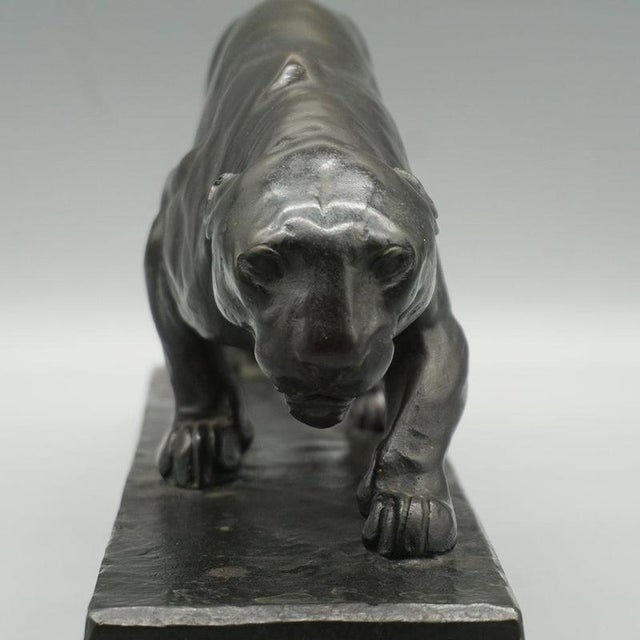 Albert Wille, Art Deco Patinated Big Cat, 1920s-1940s, Bronze For Sale - Image 6 of 12