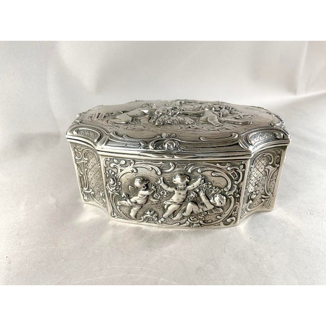 Late 19thC European Hanau Rococo Silver Trinket Box - 1 Pc For Sale - Image 13 of 16