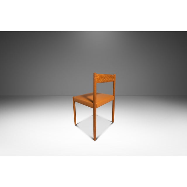 Set of Four (4) Restored Mid-Century Danish Modern Dining Chairs in Teak & Leather Attributed to Poul M. Volther for Frem Røjle, Demark, C. 1960's For Sale In Orlando - Image 6 of 18